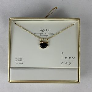 Agate Silver Plated 18 inch Pendant Necklace - A New Day